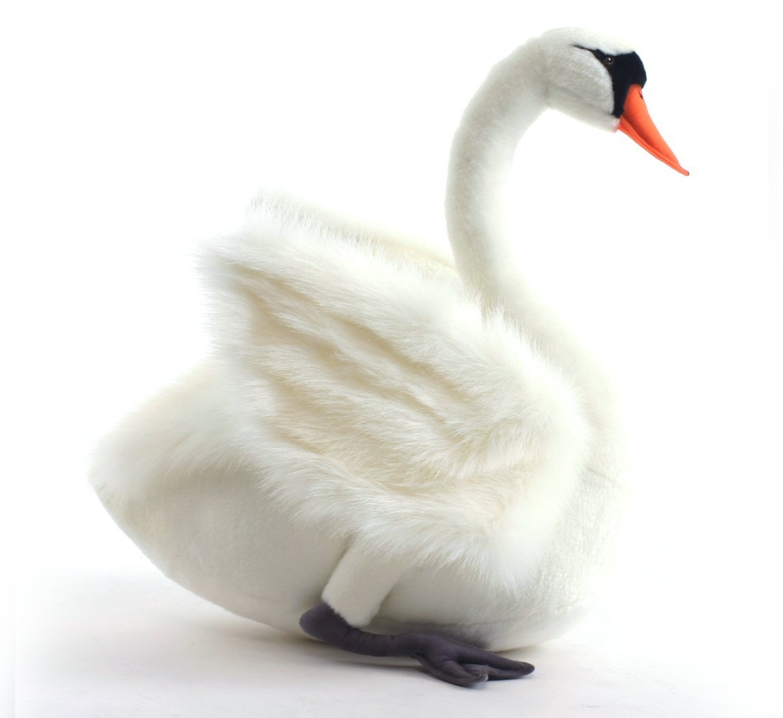 Soft Toy Water Bird White Swan by Hansa 29cm 4085 Lincrafts