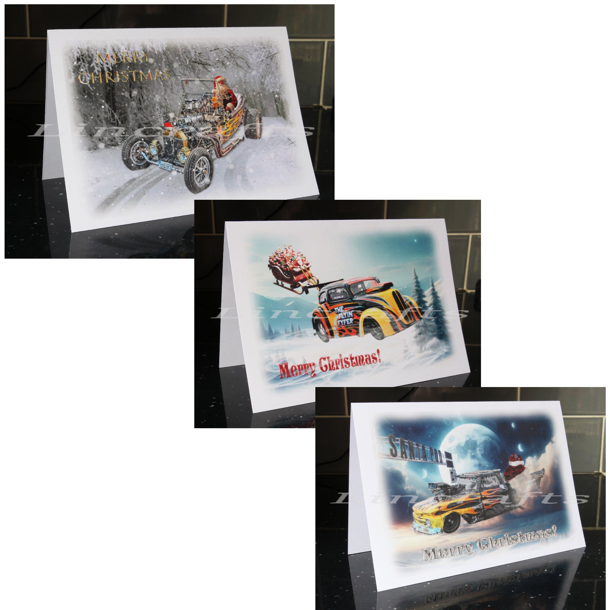 Aussie Outlaw Ford Pop Drag Racing Christmas Card by LDA. XM1 | Lincrafts