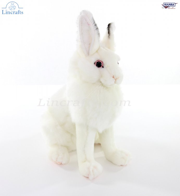 Soft Toy Arctic Snow Rabbit White Bunny by Hansa 15cm 5842 Lincrafts