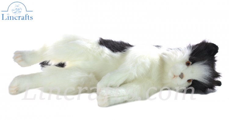 Soft Toy Black and White Cat by Hansa (45cm) 4642 | Lincrafts