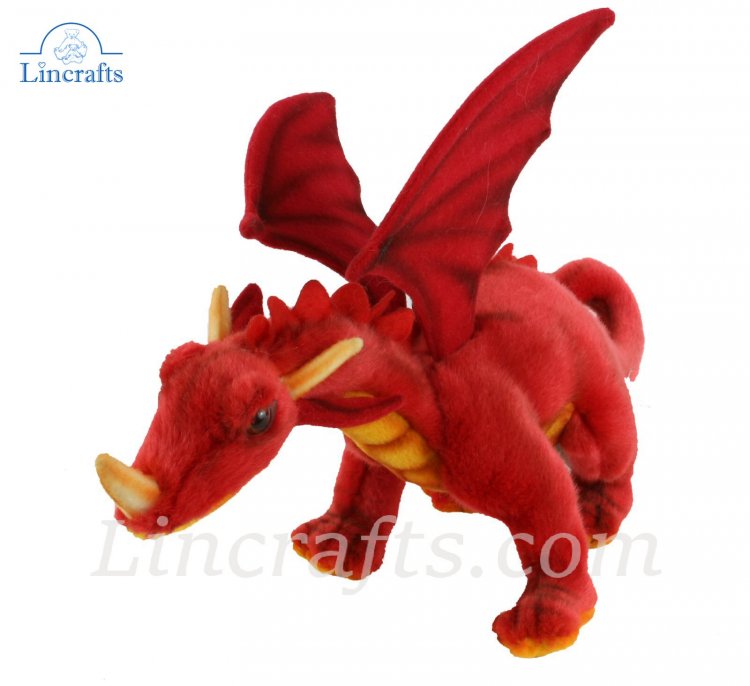 Soft Toy Red Dragon by Hansa 30cm 5937 Lincrafts