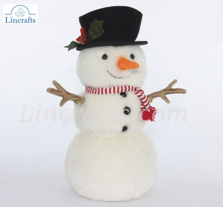 Soft Toy Small Snowman 29cm by Hansa (29cm) 7600 | Lincrafts