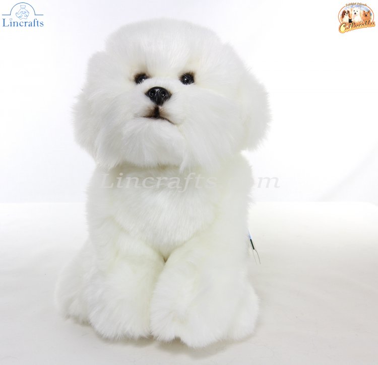 Soft Toy Bichon Frise Dog by Faithful Friends 23cm H FBF03 Lincrafts